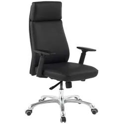 Mid.you Drehstuhl , Schwarz , Leder , Kombination Echtleder/Lederlook , Rindleder , Sternfuß , 67.5x117.5x67.5 cm , Wippfunktion, Wippmechanik mit Härtegradeinstellung, Sitzfläche 360° drehbar, inklusive Armlehnen , Büromöbel, Bürostühle, Chefsessel