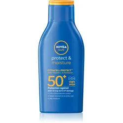 NIVEA SUN Protect & Moisture hydratisierende Sonnenmilch SPF 50+ 100 ml