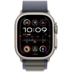 Apple Watch Ultra 2 (GPS + Cellular) 49mm Titaniumgehäuse, Alpine Loop blau, groß