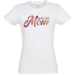 Urban Backwoods Print-Shirt World’s Best Mom Damen T-Shirt Beste Mama Mother Mutter Mutti Mami (1-tlg) Muttertag Geburtstag Birthday Anniversary weiß 3XL