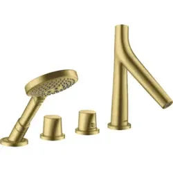 hansgrohe Fertigset Axor Starck Organic 4-L-Fliesenrd.-Arm., m Thermostat, brush. br