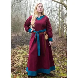 Battle Merchant Ritter-Kostüm Wikinger Kleid Jona, weinrot/petrol blau|rot M | M