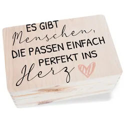 Shirtracer Holzkiste Es gibt Menschen die passen einfach ins Herz, Schön dass es dich gibt, Freund