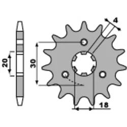 PBR Standard Stahlkettenrad 2056 - 520, Größe 10 mm