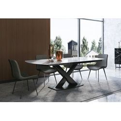 JVmoebel Esszimmer-Set, Esszimmergruppe Tisch 4x Stühle Sitzgruppe Essgruppe Esszimmergarnitur Tischset schwarz|weiß