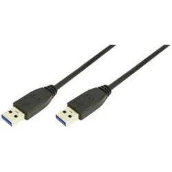 LogiLink LogiLink USB-Kabel USB 3.2 Gen1 USB-A Stecker, USB-A Stecker 3.00 m S USB-Kabel, (300.00 cm) schwarz