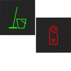 Hager WAA4094 Folien für LED-Signaleinsatz, mit 2 Symbolen "Nicht stören" und "Zimmer reinigen", A.x/C.x