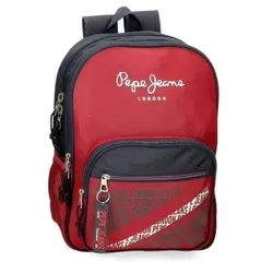 Pepe Jeans Unisex für Kinder. 66822D1 Clark 40cm anpassungsfähig Schule Rucksack zwei Fächer rot (OSFA), Lässig, Polyester, Kinderbekleidung