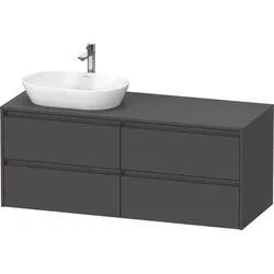 Duravit Ketho.2 Konsolenwaschtischunterbau wandhängend Graphit Matt 1400x550x568 mm - K24898L4949000 K24898L49490000