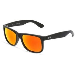 Ray-Ban RB 4165 JUSTIN Herren-Sonnenbrille Vollrand Eckig Kunststoff-Gestell, Schwarz