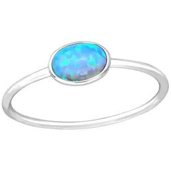 Order & Smile Schmuck Silberring Silber Ring mit Opal blau 52