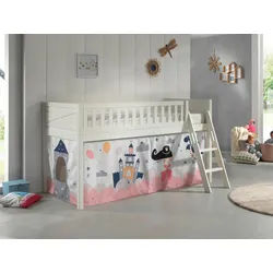 Vipack Spielbett , Weiß , Holz , Kiefer , massiv , Prinzessin , Höhe ca. 20 cm , 90x200 cm , Babymöbel & Kindermöbel, Kinderzimmer & Jugendzimmer, Kinderbetten, Spielbetten