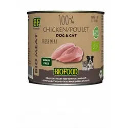 BF Petfood Biofood Organic 100% Huhn Nassfutter für Hund/Katze (Dosen 200 g) 24 x 200 g