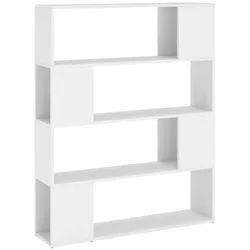 vidaXL Regal 100 x 24 x 124 cm Bücherregal Raumteiler Weiß 100x24x124 cm weiß