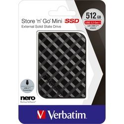 Verbatim SSD 512GB, USB 3.2, Typ A-C, Mini Store ́n ́Go Mini, (R) 450MB/s, (W) 420MB/s, Retail