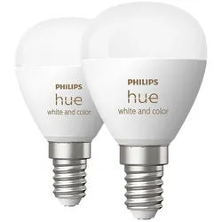 PHILIPS Hue White & Color Ambiance E14 Luster Tropfenform Doppelpack 2x470lm
