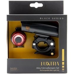 Luxtra LED Fahrradlicht Set max. 30 Lux, mit Akku und USB Ladekabel