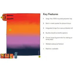 Nemo Victory Patio Blanket XL sun orange stripe