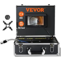 VEVOR Rohrkamera Inspektionskamera 20m Industrie 1000TVL Endoskop Kanalkamera 16GB SD-Karte IP68 Wasserdicht 480P Farbmonitor Dvr 4500mAh