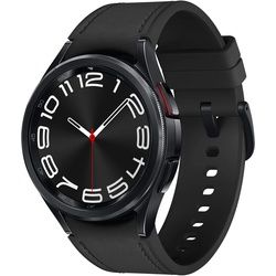 Samsung Galaxy Watch6 Classic - 43 mm - intelligente Uhr mit Band - Hybrid-Eco-Leder - schwarz - Bandgröße: S/M