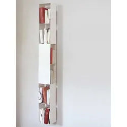 Bücherregal 2side vonbox weiß, Designer Matthias Hartmann, 165x19x17 cm