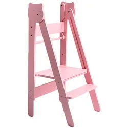 Lernturm , Pink , Holz , Birke , Sperrholz , 38x90 cm , Babymöbel & Kindermöbel, Babyzimmer, Hochstühle, Lerntürme