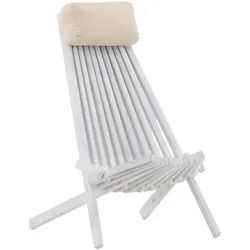 Gardenson Strandsessel , Weiß , Holz , Akazie , 57x79x73 cm , wetterfest , Gartenmöbel, Gartensessel, Strandstühle