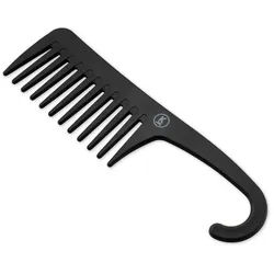 K-Pro Haarkamm Breitzahnkamm - Grober breitzinkiger Kamm für Locken mit Hakengriff, (1 tlg), Haare entwirren, Haare pflegen, Haare kämmen schwarz