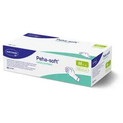 Peha-soft® Latex protect Untersuchungshandschuh, puderfrei, Unsteriler Einmalhandschuh aus weichem Naturkautschuklatex, 1 Karton = 10 Packungen à 100 Stück, Größe M