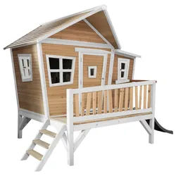 Ambia Garden Spielhaus , Braun, Grau, Weiß , Holz, Kunststoff , Hemlocktanne , 123x12.8x152 cm , EN 71, CE, FSC 100% , Freizeit & Co, Gartenspielzeug, Spielhäuser