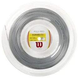 Wilson Tennissaite Poly Pro (Haltbarkeit+Power) silber 200 Meter Rolle, Saitendicke: 1.30 silberfarben