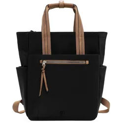 Rucksack SURI FREY "Rucksack SFY Destiney", Damen, Gr. B/H/T: 35cm x 34cm x 14cm, schwarz (schwarz 100), Obermaterial: 60% Polyurethan PU. 40% Polyester PES., Rucksäcke Rucksack