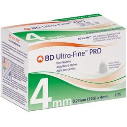Becton Dickinson Lanzetten BD ULTRA-FINE PRO Pen-Nadeln 0,23x4 mm, 32,00G, 105 St., Spar-Set, Latexfrei und pyrogenfrei, 105 tlg., Diabetesmanagement, PentaPoint und EasyFlow Technologie