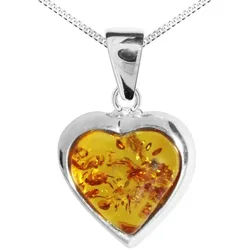 OSTSEE-SCHMUCK Kette mit Anhänger Ostsee-Schmuck Kette mit Anhänger Herz 14 mm (2-tlg) silberfarben 42 cm