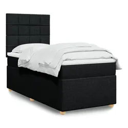 vidaXL Boxspringbett, Boxspringbett mit Matratze Schwarz 80x200 cm Stoff