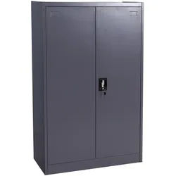 MCW Aktenschrank Grau , Metall , 90x140x40 cm , Büromöbel, Büroschränke, Aktenschränke