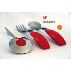 ORNAMIN Besteckset Elan mit roten Griffkissen 1 Set