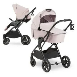 Hauck Kombi-Kinderwagen Vision X Duoset Black - Melange Beige, 2in1 Kinderwagen Buggy Set mit Babywanne & Sportsitz beige