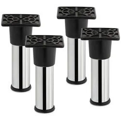 SO-TECH® Möbelfuß 4er Set Möbelfüße ALFA Ø 25 mm Höhe: 70-150 mm Chrom poliert, höhenverstellbar silberfarben 10 cm