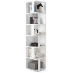 P & B Eckregal , Weiß , Holzwerkstoff , 5 Fächer , 38x186x38 cm , Made in Eu , Wohnzimmer, Regale, Eckregale