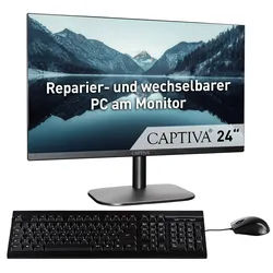 CAPTIVA All-in-One PC "All-In-One Power Starter I84-884", schwarz, ohne Betriebssystem, 32 GB RAM 1.000 GB SSD, Desktop-PCs