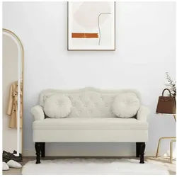 LuxusKollektion 2-Sitzer Sitzbank Sofa 2 Sitzer Couch Loveseat Samt 120.5 x 65 x 75 cm Creme