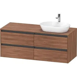 Duravit Ketho.2 Konsolenwaschtischunterbau wandhängend Nussbaum Matt 1400x550x568 mm - K24898R797900 K24898R79790000