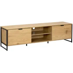 Mid.you Sideboard , Naturfarben, Schwarz , Metall , 1 Fächer , 2 Schubladen , 160x45x43 cm , Fsc , Kleinmöbel, Kommoden, Sideboards