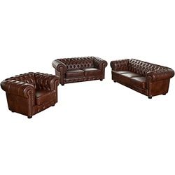 Max Winzer Norwin Sofa 3-Sitzer / Sofa 2-Sitzer / Sessel Wischleder braun