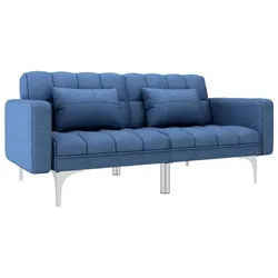 furnicato Sofa Schlafsofa Blau Stoff
