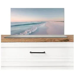 MuchoWow Küchenrückwand Küstenlinie - Pastell - Wasser, (1-tlg), Rückwand Küche, Wandschutz, Deko, 70x30 cm 70 cm x 30 cm