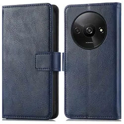 Xiaomi Redmi A3 Hülle - Kunstleder - imoshion Klapphülle - Handyhülle Dunkelblau - Kein Design