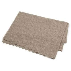 Baby Blanket Fishbone Merino Wool - Nature