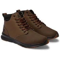 Stiefel DC SHOES "Mason 2", Herren, Gr. 7,5(40), braun (schwarz braun), Obermaterial: Leder [Kuh] / Futter: Textil / Außensohle: Gummi., Schuhe Stiefel
